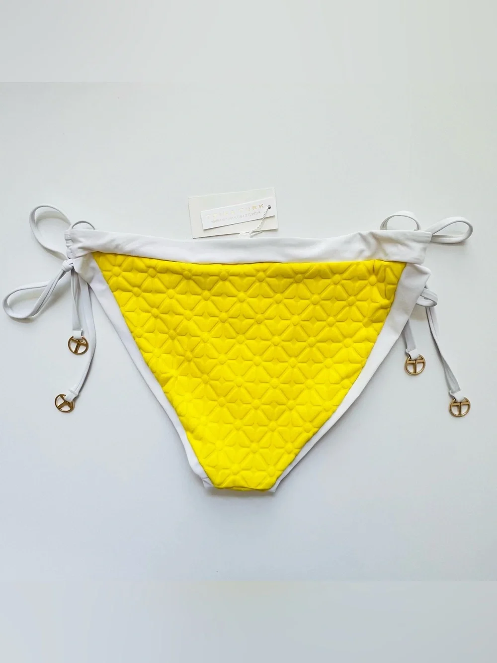 Trina Turk Sunshine Jacquard Side Tie Bikini Bottom Lemonade NWT